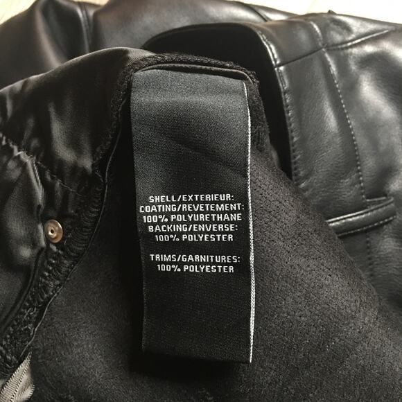 7 For All Mankind Womens Faux Leather Front Slit Straight Midi Skirt Black L - Picture 3 of 7